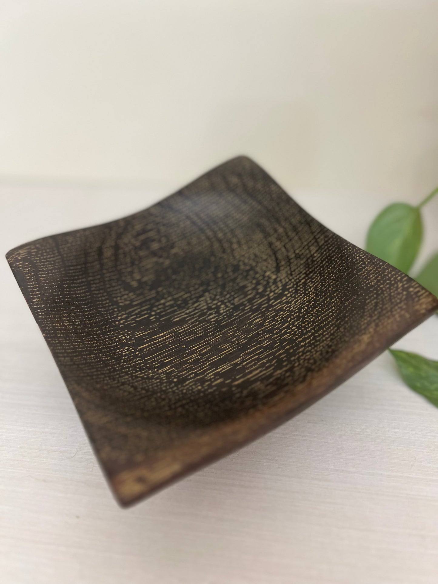 Gilded Oak Square Bowl